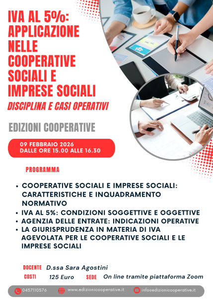 IVA al 5%: Applicazione nelle Cooperative sociali e Imprese Sociali – Disciplina e Casi Operativi