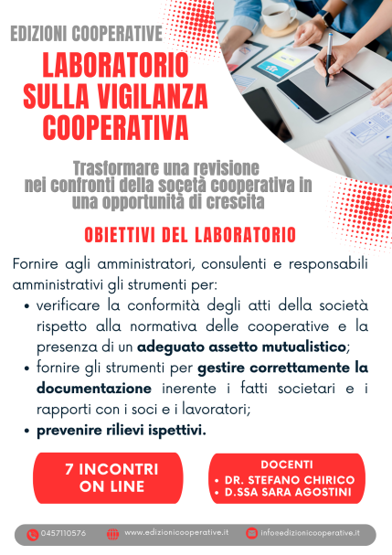 LABORATORIO SULLA VIGILANZA COOPERATIVA